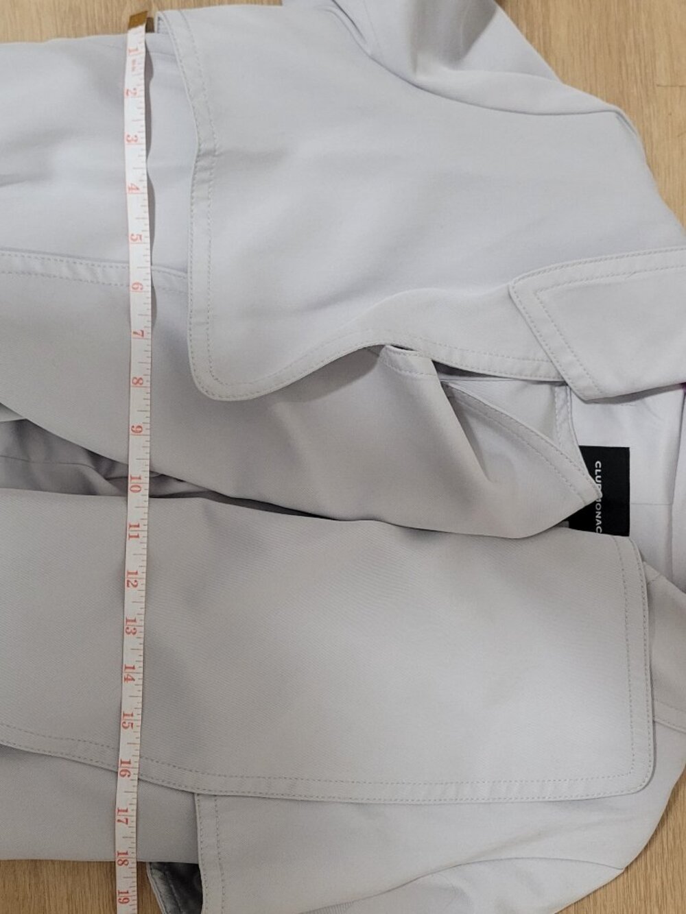 Club Monaco Lyocell Draped Trench Coat - Light Grey - Size L - Soft Touch - Picture 5 of 5